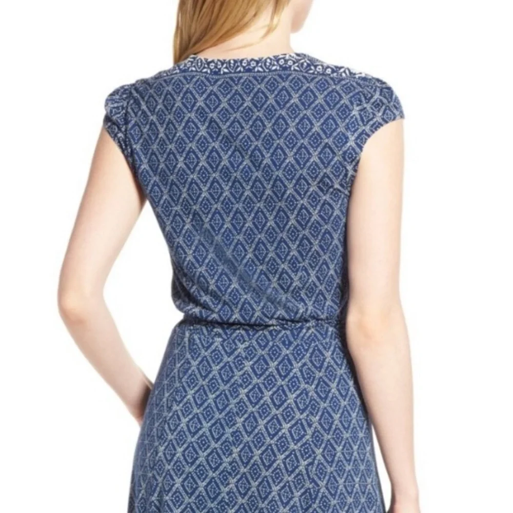 New Lucky Brand Blue Border Maxi Dress Size L - Picture 2 of 6